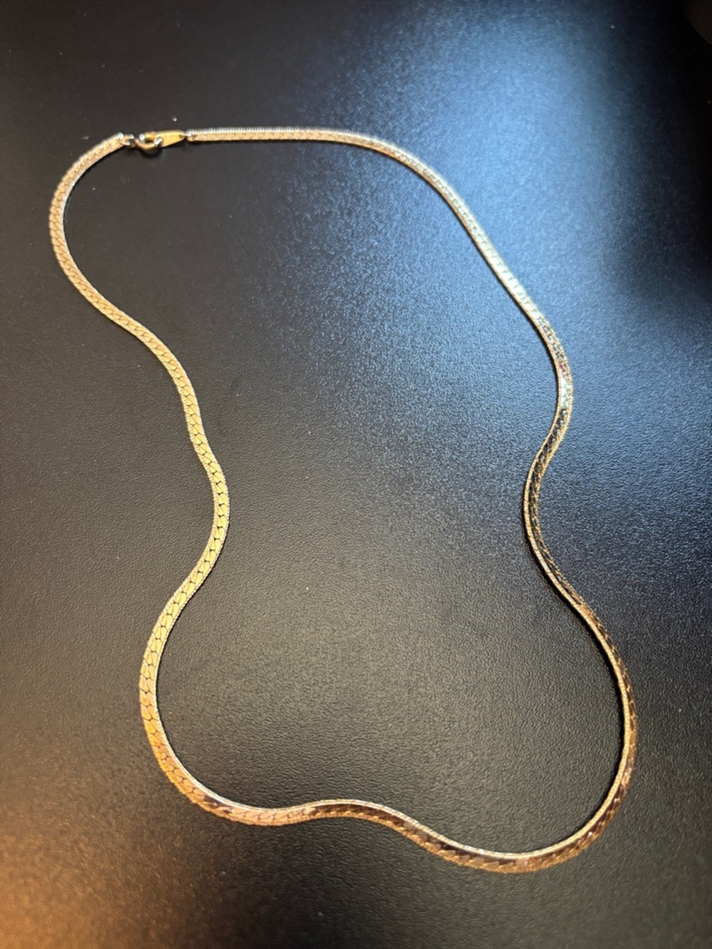 Elegant Goldtone Herringbone Chain Necklace - Women's Jewelry